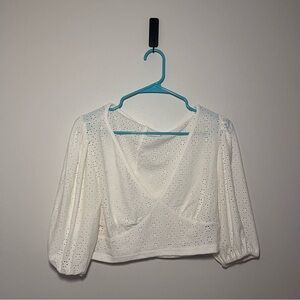 SHEIN • Eyelet Crop Top